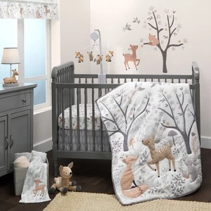 Bedtime Originals Deer Park 3-Piece Crib Bedding Set - Gray, Animals, Woodland - Picture 1 of 10