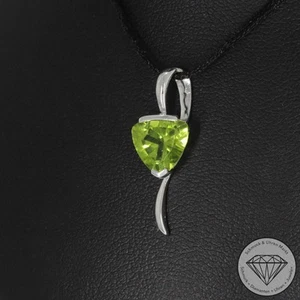 Wert 390 € Peridot Anhänger 750 18 Karat Weiß Gold xxyy - Bild 1 von 8