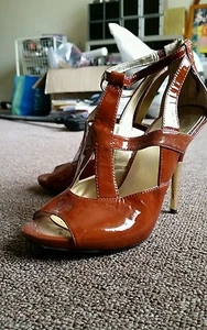 Nine west brown heels 6.5 new leather - Picture 1 of 3