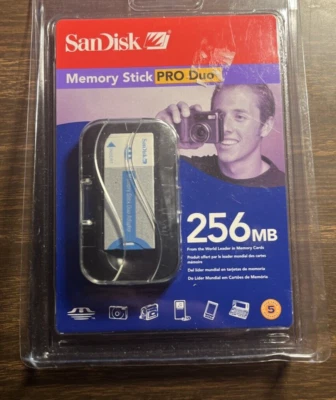 SanDisk SD 256MB 130x - Memory Stick PRO Duo Card - SDMSPD-256-A10 NIB SEALED - Image 1 of 4