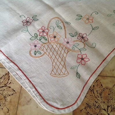 NAPPE DESSUS DE CHEMINÉE ANCIEN BRODÉE _ ( NPT06/07/6-20B ) VINTAGE - Photo 1/4