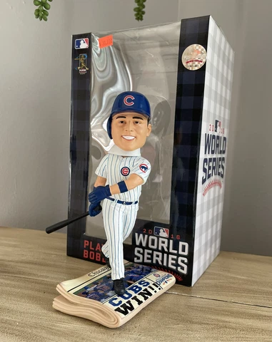 ANTHONY RIZZO Chicago Cubs WORLD SERIES Newspaper “Cubs Win!” Bobblehead NIB! Cover