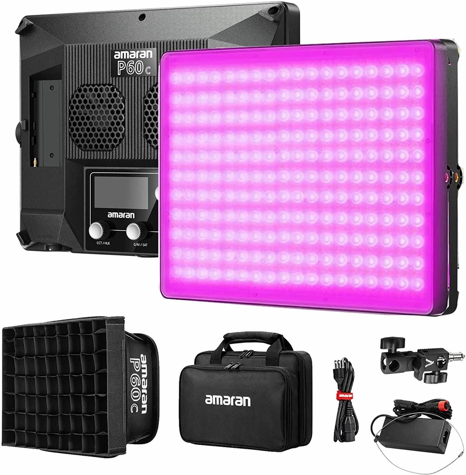 US Stock Aputure Amaran P60c 60W RGB LED Video Panel Light