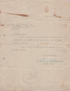 BALLETTLEGENDE ALICIA ALONSO DS SIGNIERTER BRIEF AUTOGRAMM HANDGESCHRIEBEN 1954 - Bild 1 von 2