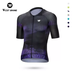 WEST BIKING Maglia Ciclismo Estiva Manica Corta Top Maglia Asciugatura Rapida T-Shirt - Foto 1 di 36