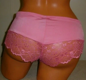 Daisy Fuentes Lace Bottom Pink Boyshorts Panties Lingerie, 2X Adult Gift - Picture 1 of 6