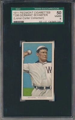 1T206 PIEDMONT FACTORY 42 - GERMANY SCHAEFER - SGC 50 VG/EX 4 (SVSC) RARE BACK! - Image 1 of 2
