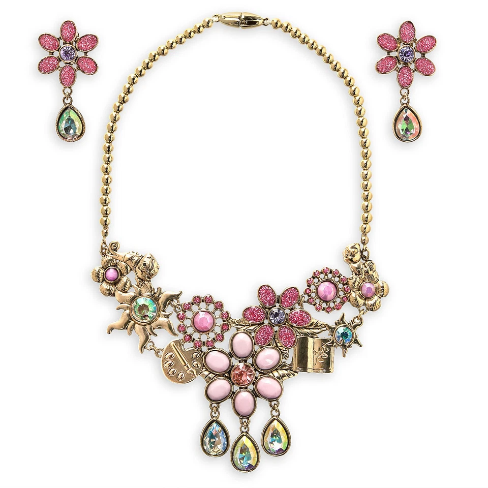 NUEVO Disney Store Rapunzel Conjunto de Bisutería Collar y Pendientes Enredados  Foto 1 de 1