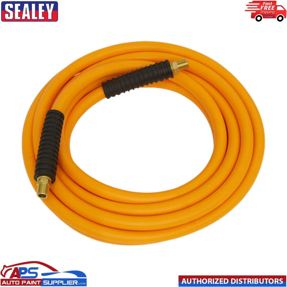 Sealey AHHC5 Air Hose  Hybrid High Visibility with 1/4"BSP Unions 5mtr x Ø8mm - Image 1 of 1
