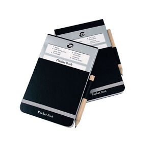 2X A7 Pukka Pad Police Style Black Pocket Book +Pencil -Waiter/Reporter/School