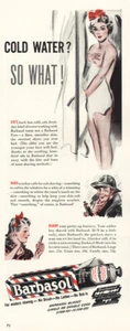 1942 Barbasol Rasiercreme: Kaltes Wasser So What Vintage Print Ad - Bild 1 von 1