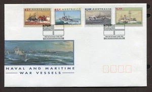 AUSTRALIA 1993, NAVY: WORLD WAR II SHIPS, Scott 1315-1318, on F.D.C. - Picture 1 of 1