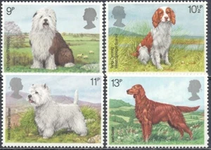 Gran Bretaña 1979 Yvert #880/83 perros de fauna montada en muy buen estado - Imagen 1 de 1