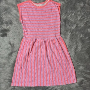 Cat & Jack Pink Neon Striped Dress Large 10/12 - Picture 1 of 8