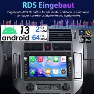 GPS AHD Für VW Polo 9N Golf 4 Passat B5 T5 Android 13 64G Autoradio Carplay 64G - Bild 1 von 15