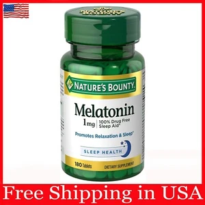 Nature's Bounty Melatonin, 100% Drug Free Sleep Aid, Promotes Relaxation and Sle - Picture 1 of 7