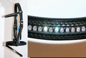 Brida Acolchada Stubben 1009 Shannon Transparente CRISTAL BLING Elige Banda Narizante - Imagen 1 de 1