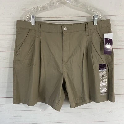 Shorts plissado Gloria Vanderbilt feminino cintura alta tamanho 18 marrom/avelã 39x6 novo - Imagem 1 de 4