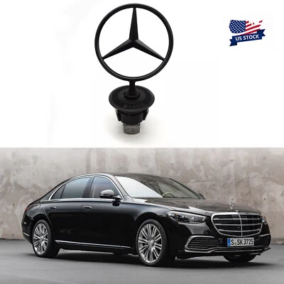 Front Hood Ornament Standing Star Emblem For Mercedes-Benz C300 E400 S550 S63AMG - Image 1 of 4