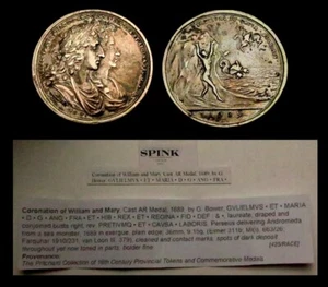 X154: 1689 William & Mary Silver Medal : Coronation : Eimer 311b : ex Spink - Picture 1 of 1