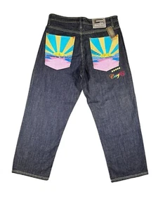 Vintage Y2K COOGI Sunset Seagull Jeans Men Sz 38x31 Embroidered Baggy Wide Leg - Picture 1 of 13