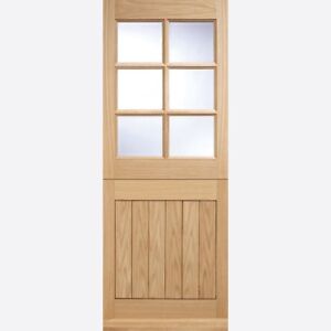 LPD External Oak Stable 6 Lights Clear Double Glazed Doors