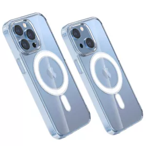 For iPhone 15 15 Plus 15 Pro Max 2023 Phone Case Clear Magnet Shockproof Cover - Picture 1 of 33