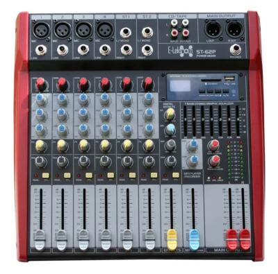 E-Lektron ST-62P Live Power Mixer 6 Channel + Stereo MP3-AUX Bluetooth Mixer - Image 1 of 4
