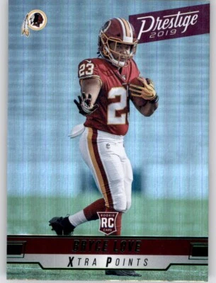 2019 Prestige Green Foil Xtra Points Bryce Love Rookie RC Parallel Redskins #271 - Image 1 of 2