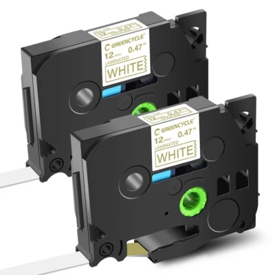 GREENCYCLE 2Pk Compatible with Label Maker Tape 12mm Brother P-Touch TZ-234 TZe-234 PT-D210