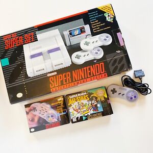 Super Nintendo SNES Super Mario World Complete in Box + 3 More Items