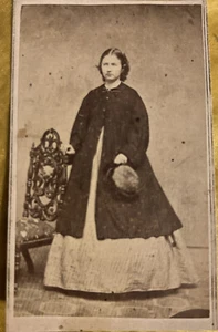 Seltenes Foto einer schwangeren Frau aus der Bürgerkriegszeit CDVs New Hampshire E. Y. Farrar - Bild 1 von 3