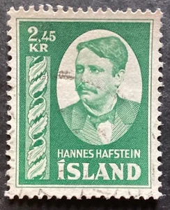 ICELAND 1954 2.45kr Hannes Hafstein, 1st Native Prime Minister VFU (B538#20) - Picture 1 of 2