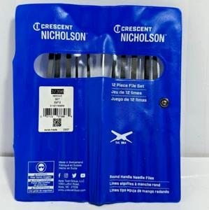 12-Piece Crescent Nicholson 37398 File Set Round Handle Needle Files 5-1/2" - Picture 1 of 4