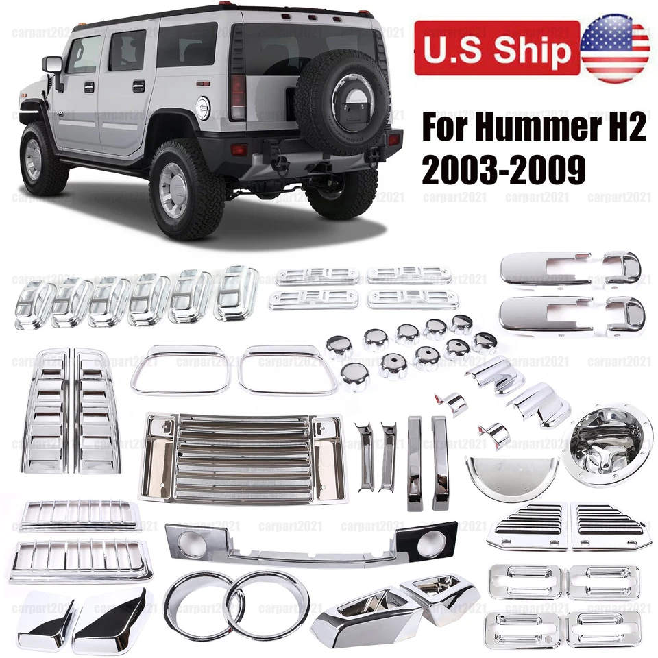 Cubierta protectora de techo delantero y trasero ABS plateado para Hummer H2 2003-2009 Foto 1 de 1