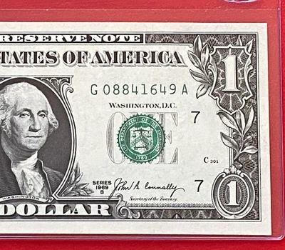 1969B $1 DOLLAR BILL ( CHICAGO G ) UNCIRCULATED - Image 1 of 3