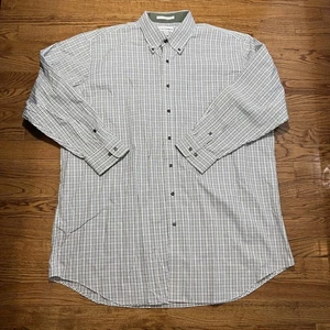 Paul Fredrick Shirt Mens 18-33 Gray Blue Plaid Button Down Tailored Fit Cotton - Picture 1 of 8