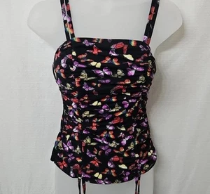 Juniors Sz Small Rouched Butterfly Tank Top Y2k Cami Fairy Whimsigoth Adjustable - Picture 1 of 8