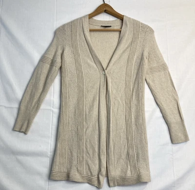 Cárdigan suéter de lana de cachemir Lafayette 148 talla pequeña tostado un botón Foto 1 de 4