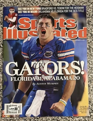 Tim Tebow Signed Sports Illustrated SI Heisman Florida Gators National Champions - Image 1 of 2