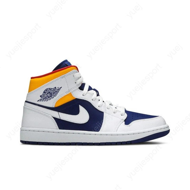 Jordan 1 Mid White Deep Royal Blue - огромный выбор по лучшим