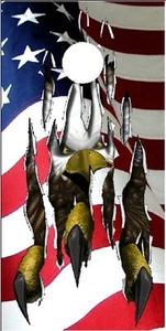 Amerikanische Flagge gerissen Adlerkralle Cornhole Brettspiel Aufkleber Wraps - Bild 1 von 1