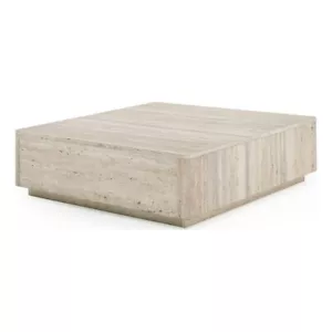 Pemberly Row Modern / Contemporary Travertine Square Coffee Table - Picture 1 of 4