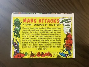 1962 Topps MARS ATTACKS Checklist Trading Card #55 UNMARKED/UNUSED - Picture 1 of 2