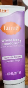 Lume Whole Body Deodorant INVISIBLE Cream LAVENDER SAGE - 3oz - Picture 1 of 3