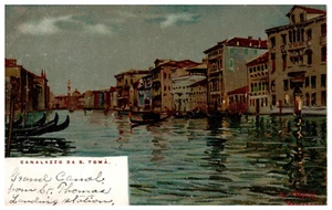 Postal UDB Gran Canal St. Thomas Landing Station Venecia Italia principios de 1900 - Imagen 1 de 3