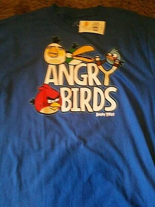 ANGRY BIRD  BLUE & WHITE YOUTH XL SHIRT RETAIL $24.00 NEW W/TAGS - Picture 1 of 7