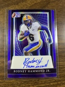2024 Pro Set Metal Rodney Hammond Jr. Auto RC Rookie 11/15 Purple Prismatic SP - Picture 1 of 2