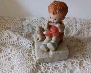 A Little Love Song For You Figurine By Lucie Attwell 5 Inches A Boy And His Dog - Picture 1 of 6