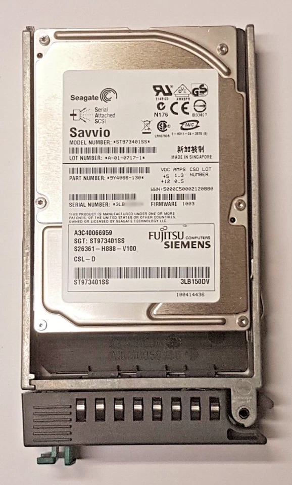 73,4 GB SAS Seagate Savvio ST973401SS 10000RPM 8MB HDD 2.5" Disco Rigido + Caddy - Immagine 1 di 1